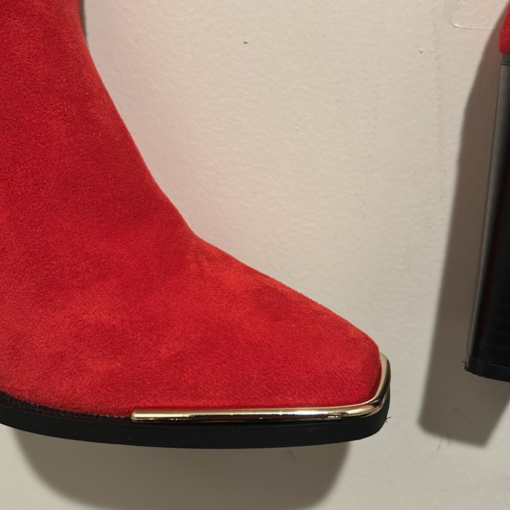 Dream Pairs Red Over the Knee Boots with Block Heel - Picture 6 of 10